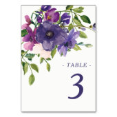 Blauw Violette Wilde Rozen Bruiloft Kaart (Voorkant)