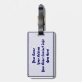 Blauw Violin Bagagelabel (Achterkant verticaal)