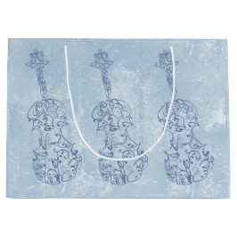 Blauw vioollijntekening large cadeautasje