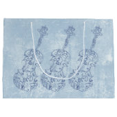Blauw vioollijntekening large cadeautasje (Achterkant)