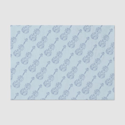 Blauw vioollijntekening tissuepapier (Voorkant)
