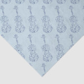 Blauw vioollijntekening tissuepapier (Detail)