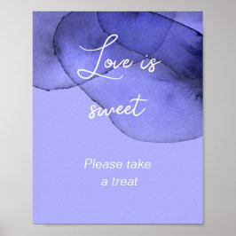 Blauw viooltje lavendel liefde is zoet bruiloft fe poster