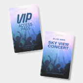 Blauw VIP All-Access Concert Badge (Voor- en achterkant)