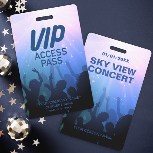 Blauw VIP All-Access Concert Badge