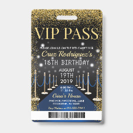 Blauw VIP-pas Hollywood Rode Loper Verjaardagsbadg Badge