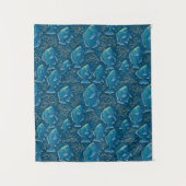 Blauw Vis Herhalend Patroon Wandkleed (Voorkant)