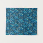 Blauw Vis Herhalend Patroon Wandkleed (Voorkant (horizontaal))