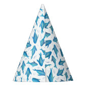 Blauw vishaaienpatroon feesthoedjes (Achterkant)