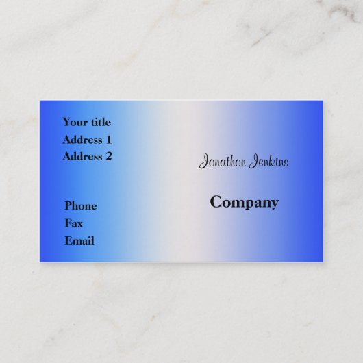 Blauw Visitekaartje (Voorkant)