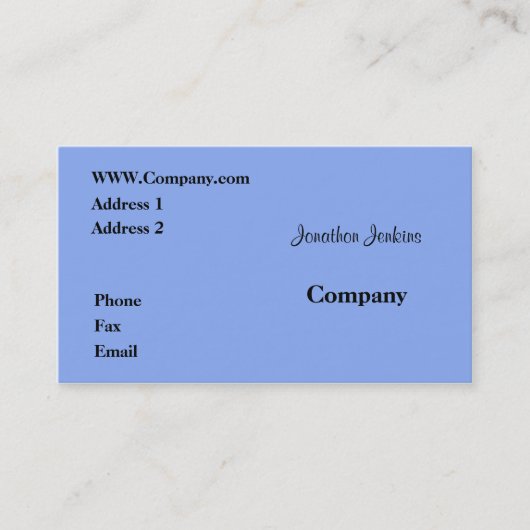 Blauw Visitekaartje (Voorkant)