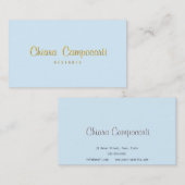 Blauw visitekaartje gouden letters aanpasbaar (Voorkant / Achterkant)