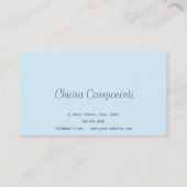 Blauw visitekaartje gouden letters aanpasbaar (Achterkant)