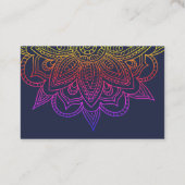 Blauw Visitekaartje met Bright Floral Mandala (Achterkant)