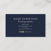 blauw visitekaartje met fotograaf (Achterkant)