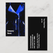Blauw visitekaartje met leder (Voorkant / Achterkant)