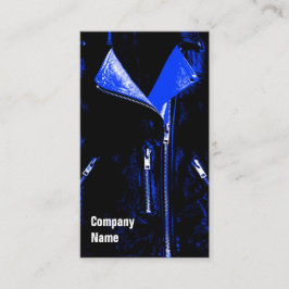 Blauw visitekaartje met leder