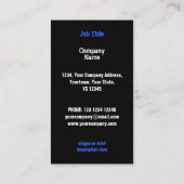 Blauw visitekaartje met leder (Achterkant)