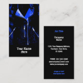 Blauw visitekaartje met leder (Voorkant / Achterkant)