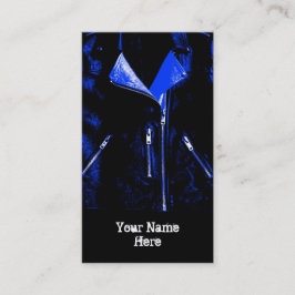 Blauw visitekaartje met leder