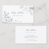 Blauw visitekaartje van wilde bloemen (Voorkant / Achterkant)