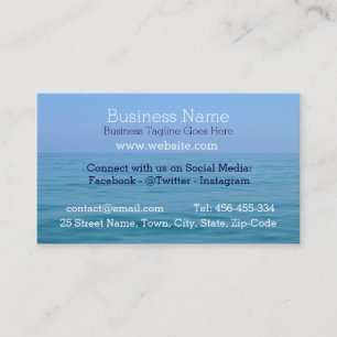 Blauw Visitekaartje voor de Tranquil Ocean