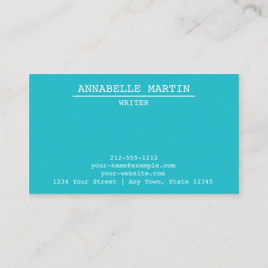  blauw Visitekaartje voor schrijfmachines (Achterkant)