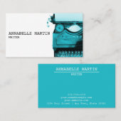  blauw Visitekaartje voor schrijfmachines (Voorkant / Achterkant)