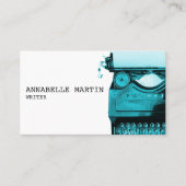  blauw Visitekaartje voor schrijfmachines (Voorkant)