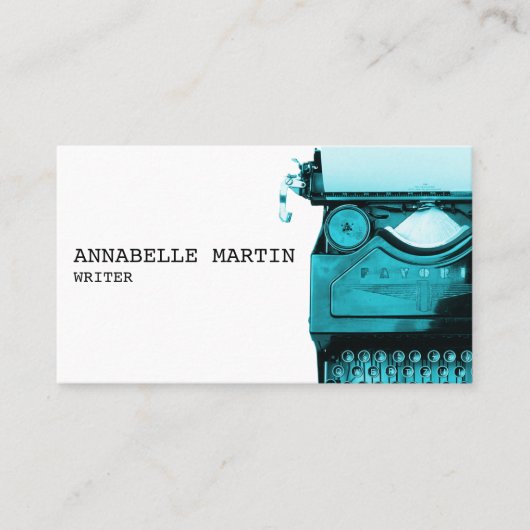  blauw Visitekaartje voor schrijfmachines (Voorkant)