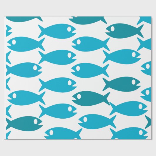 Blauw vispapier voor verpakkingsdoeleinden cadeaupapier (Vlak)