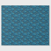 Blauw vispatroon cadeaupapier (Vlak)