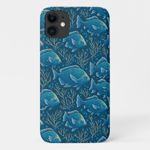 Blauw vispatroon Case-Mate iPhone case