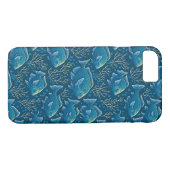 Blauw vispatroon Case-Mate iPhone case (Achterkant (Horizontaal))