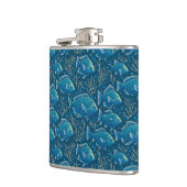 Blauw vispatroon heupfles (Links)