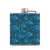 Blauw vispatroon heupfles (Achterkant)