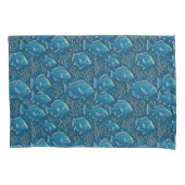 Blauw vispatroon kussensloop (Voorkant)