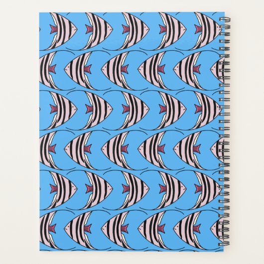 Blauw vispatroon planner (Achterkant)