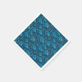 Blauw vispatroon servet (Hoek)
