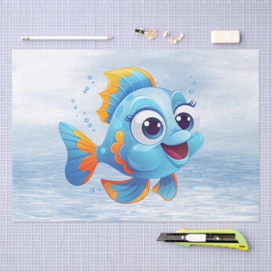 Blauw vistissuepapier tissuepapier (Craft)