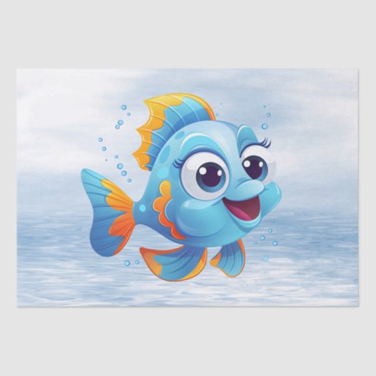 Blauw vistissuepapier tissuepapier (Voorkant)