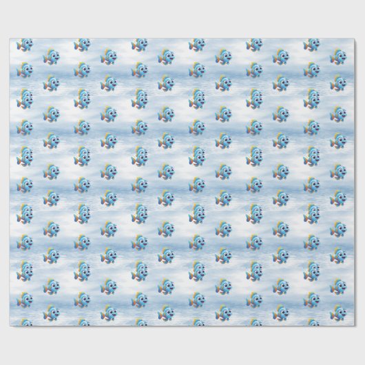 Blauw visverpakkingspapier cadeaupapier (Vlak)