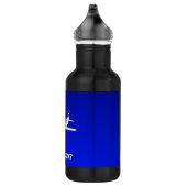 Blauw vlak waterfles  (Rechts)