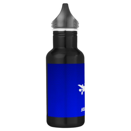 Blauw vlak waterfles  (Links)