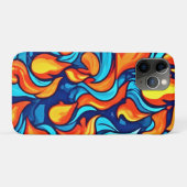 Blauw Vlammend Abstract Case-Mate iPhone Case (Achterkant (horizontaal))