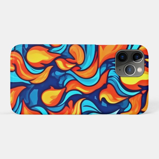 Blauw Vlammend Abstract Case-Mate iPhone Case (Achterkant (horizontaal))