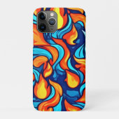 Blauw Vlammend Abstract Case-Mate iPhone Case (Achterkant)