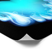 Blauw-vlammend hart.png liefde ijskoud zwaar poster (Hoek)