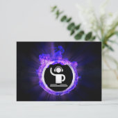 blauw vlammenpictogram DJ laserlicht Kaart (Staand voorkant)