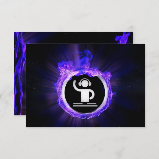 blauw vlammenpictogram DJ laserlicht Kaart (Voorkant / Achterkant)